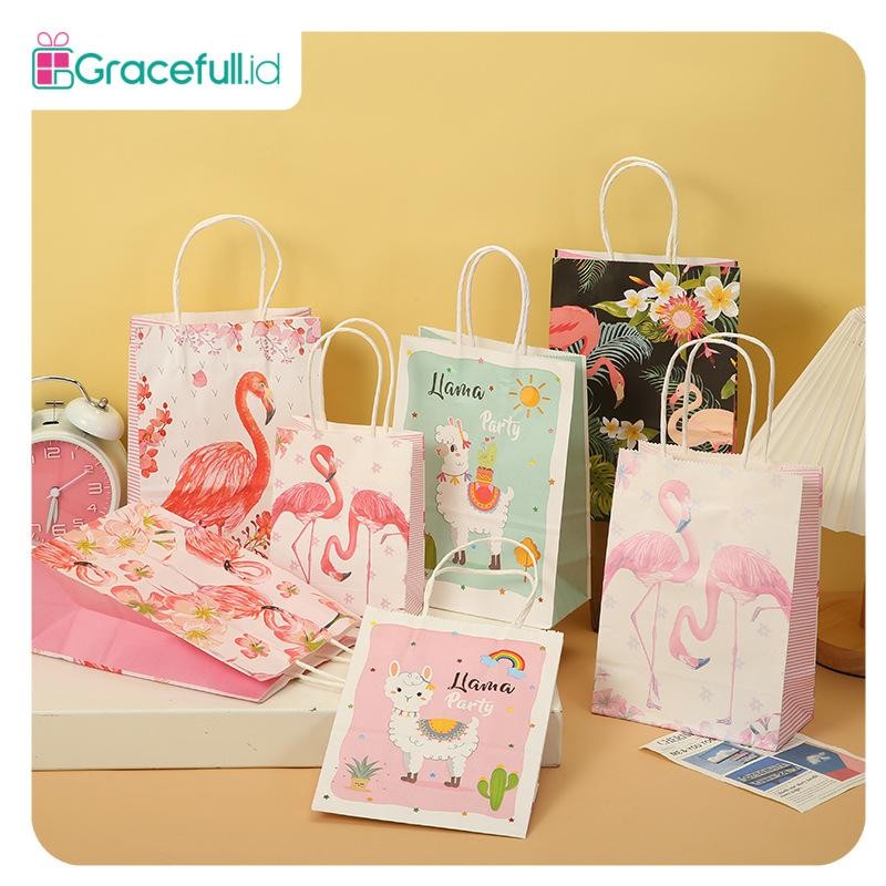 

Paper Bag Kantong Kertas Kraft Motif Flamingo Hampers Souvenir I AK02F1