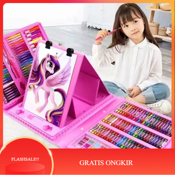 

【AGNES_ID】SALE!! 208Pcs Kids Super Mega Art Coloring Set Crayon Oil Pastel Colour Pencil For Drawing & Painting