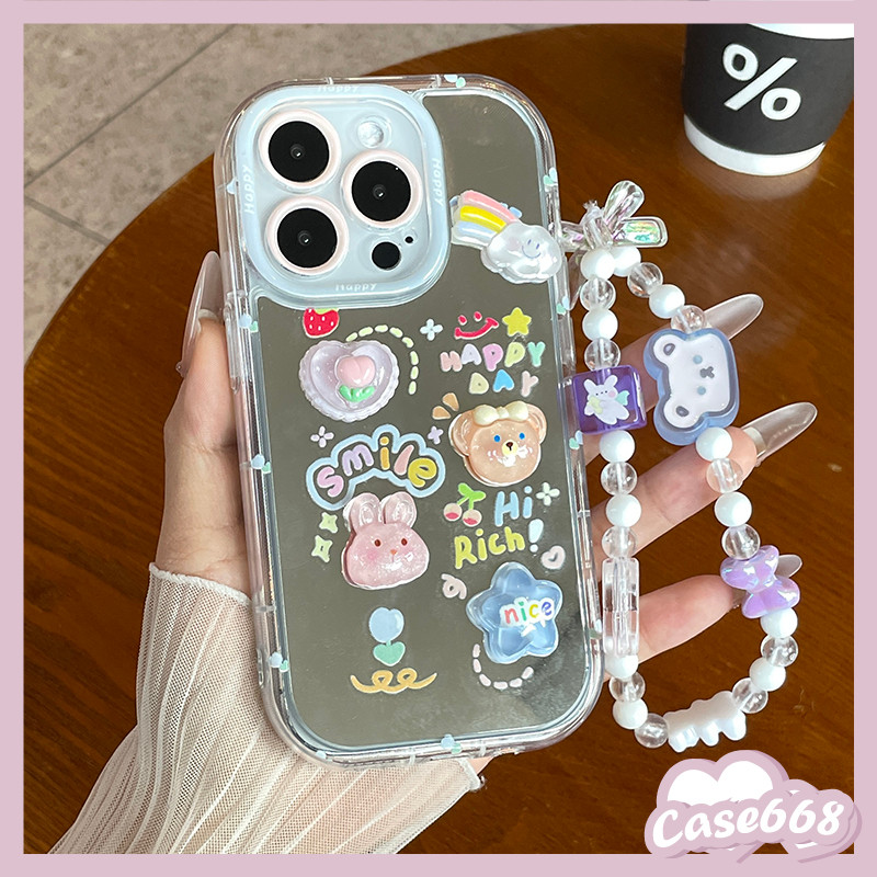 Case HP Untuk Redmi 9C 13C 10A 9C NFC Redmi Note 12 11 Pro Poco C65 Gelang Cermin Rias Boneka 3D Ber