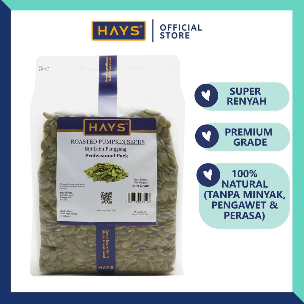 

Roasted Pumpkin Seeds 500 Gram / Biji Labu Panggang 500 Gram - HAYS