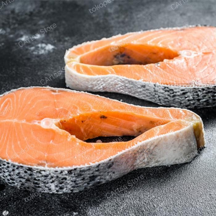 

Salmon Norwegia Steak fresh fish for Grill, fried, and curyy - 100 gr