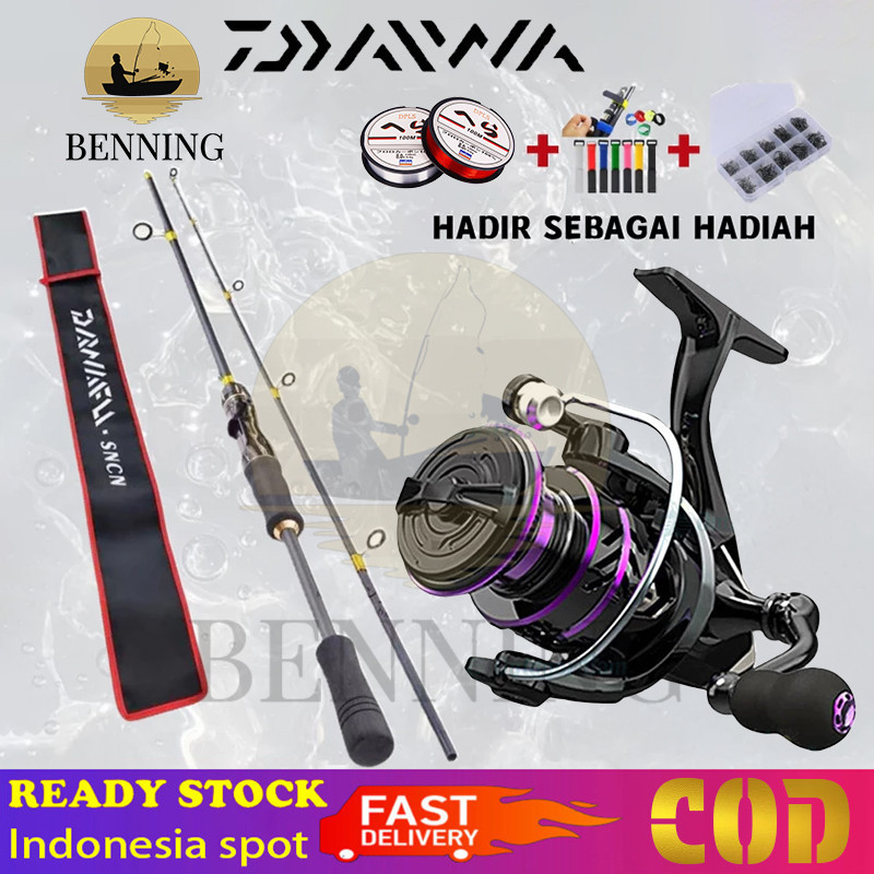 #7 Buah Set#  BENNING satu set reel pancing Reel Pancing Murah Kuat Power 1.65M/1.8M/2.1M Joran Panc