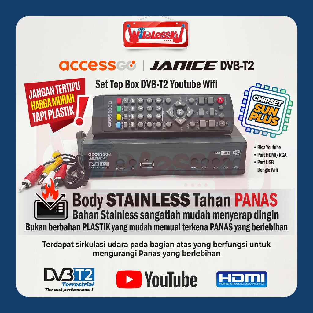 Accessgo STB Janice set top box penerima siaran TV  Digital