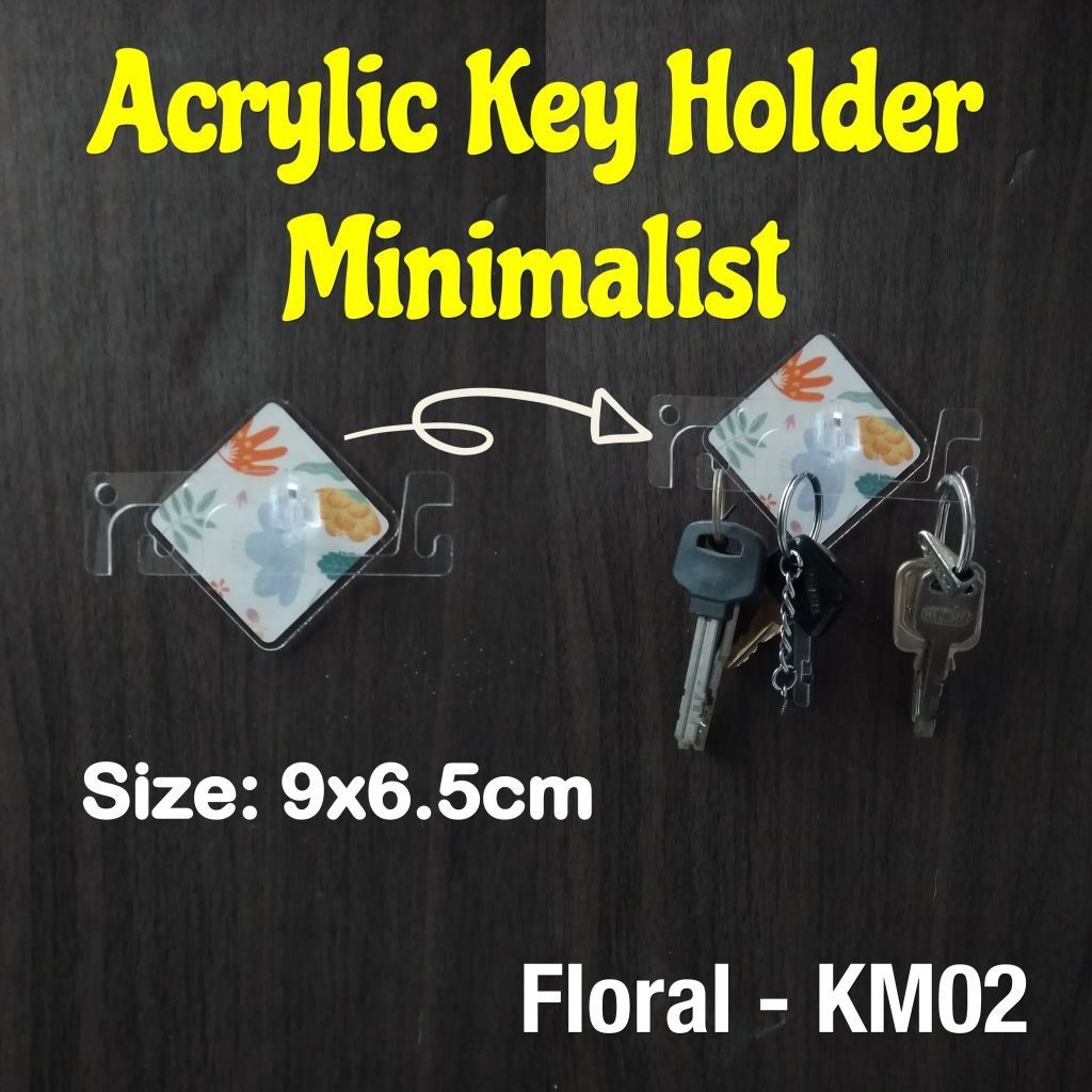 

ACRYLIC Key Holder Tempat Gantung Kunci Minimalis Motif Kayu Floral Gold Silver Bahan Akrilik Toko 2A