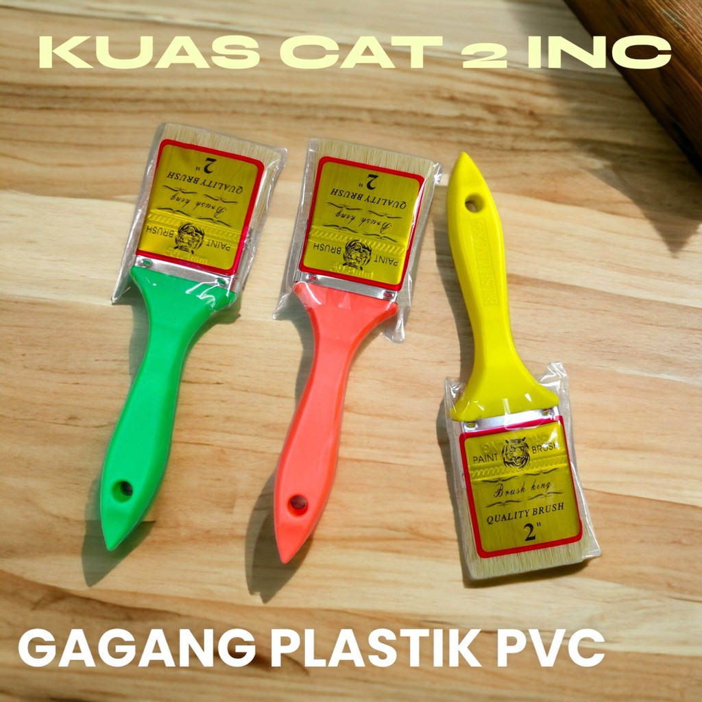 

KUAS CAT GAGANG PLASTIK WARNA MURAH 2INC