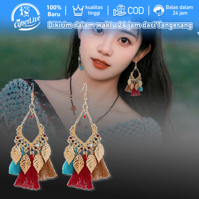 Anting Etnik Wanita Anting Tassel Anting Etnik Bohemian Vintage Bali Fashion