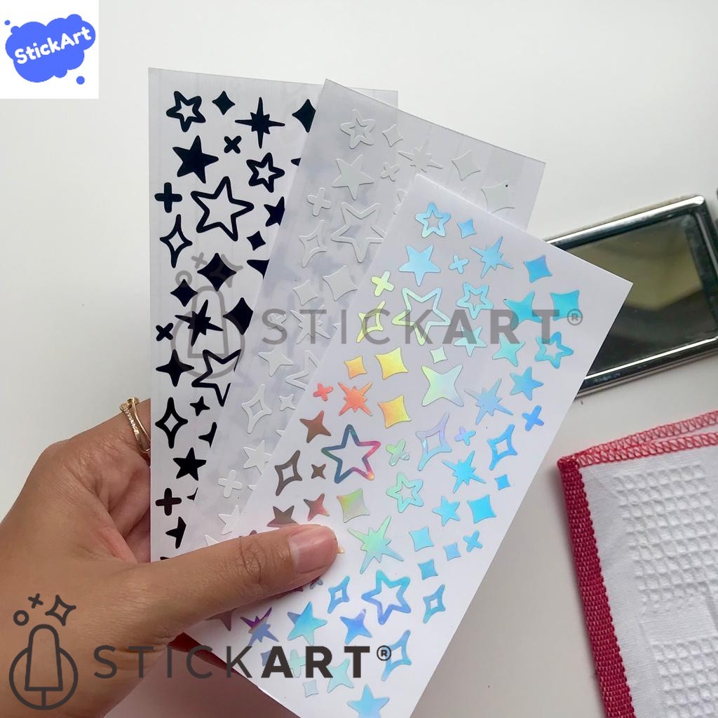 

[STICKART] Hologram Confetti Sticker/ Star Confetti Sticker/ Deco Polco/ Toploader Deco BAHAN DAN KWALITAS PREMIUM