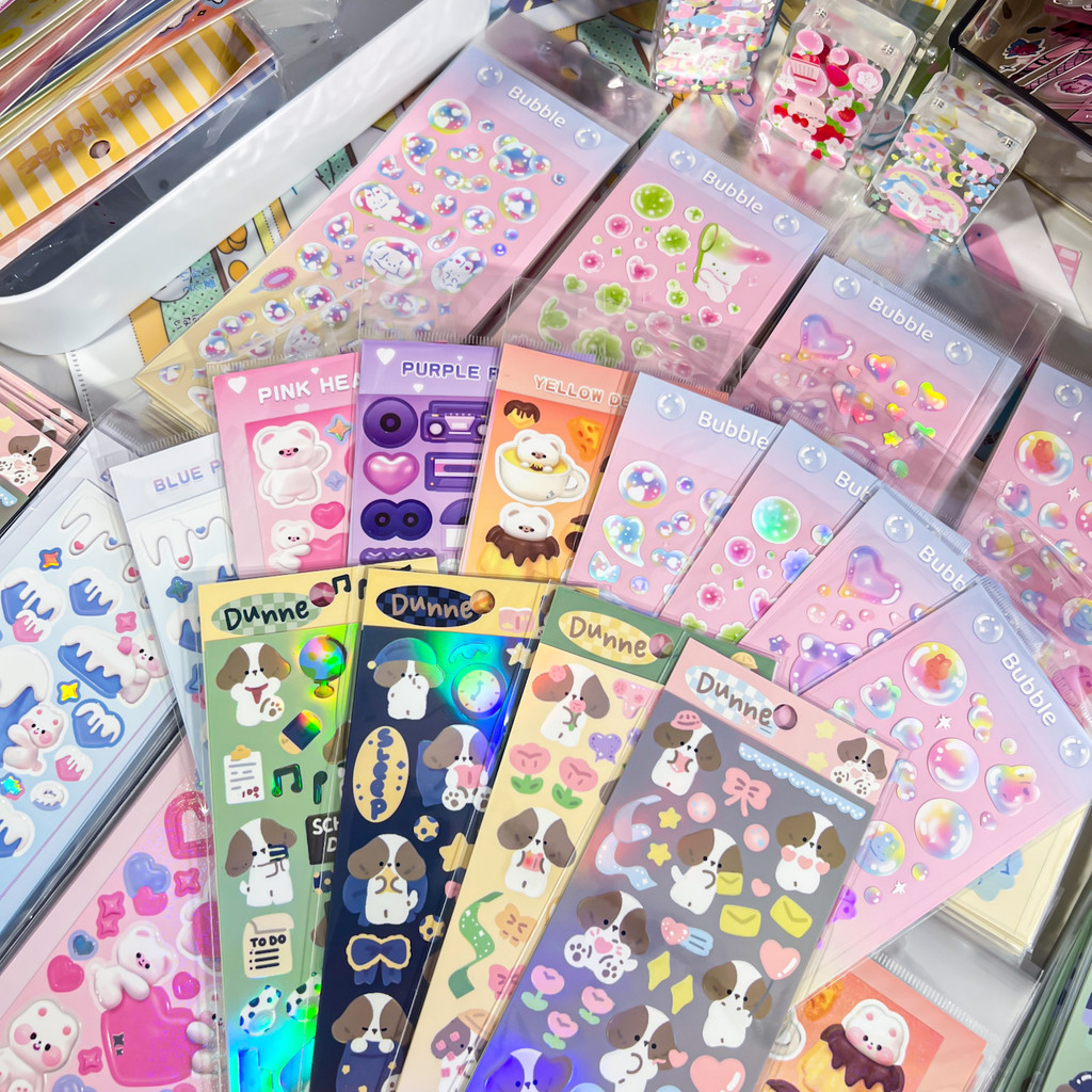 

SKYSONIC BOBO 4PCS Scrapbooking Stickers Journal Decor Lable Cute Kawaii Idol Stationery Postcards Korean Agenda Sticker Suppli