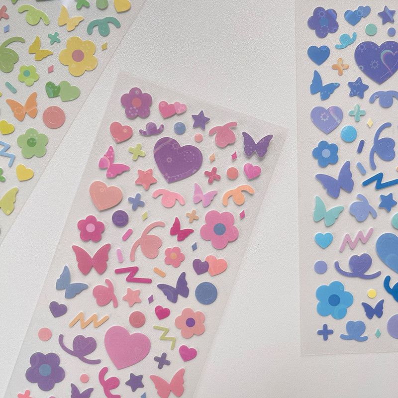 

Cute Laser Butterfly Flower Decorative Stickers Hand Account DIY Diary Album Scrapbook Happy Plan Kawaii Stationery