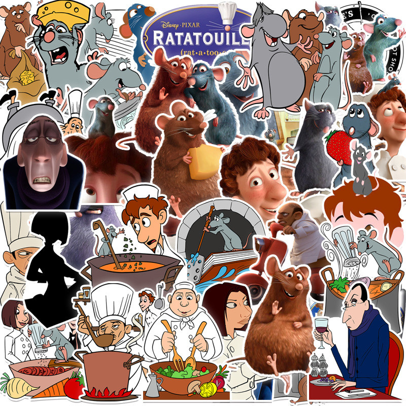 

50pcs Disney Ratatouille REMY Mouse Stickers for Kids Toys Luggage Notebook Laptop Water Cup Children's Journal Booking Decals