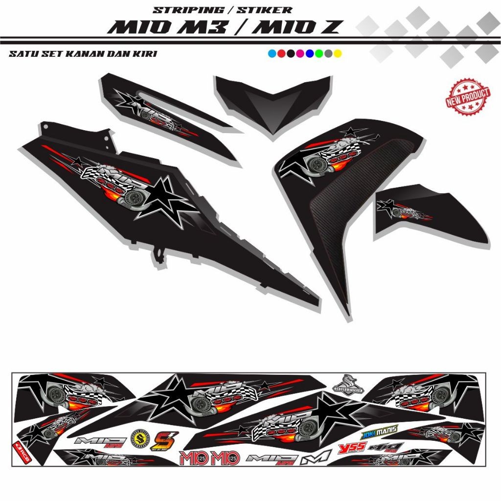 STIKER KEREN STRIPING POLET KEREN STIKER MOTOR YAMAHA MIO 3 MIO Z STIKER KEREN