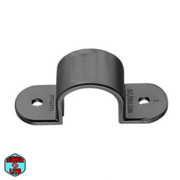 KLEM PIPA CONDUIT 20MM HITAM / CLAMP PIPA LISTRIK 20 MM CLIPSAL