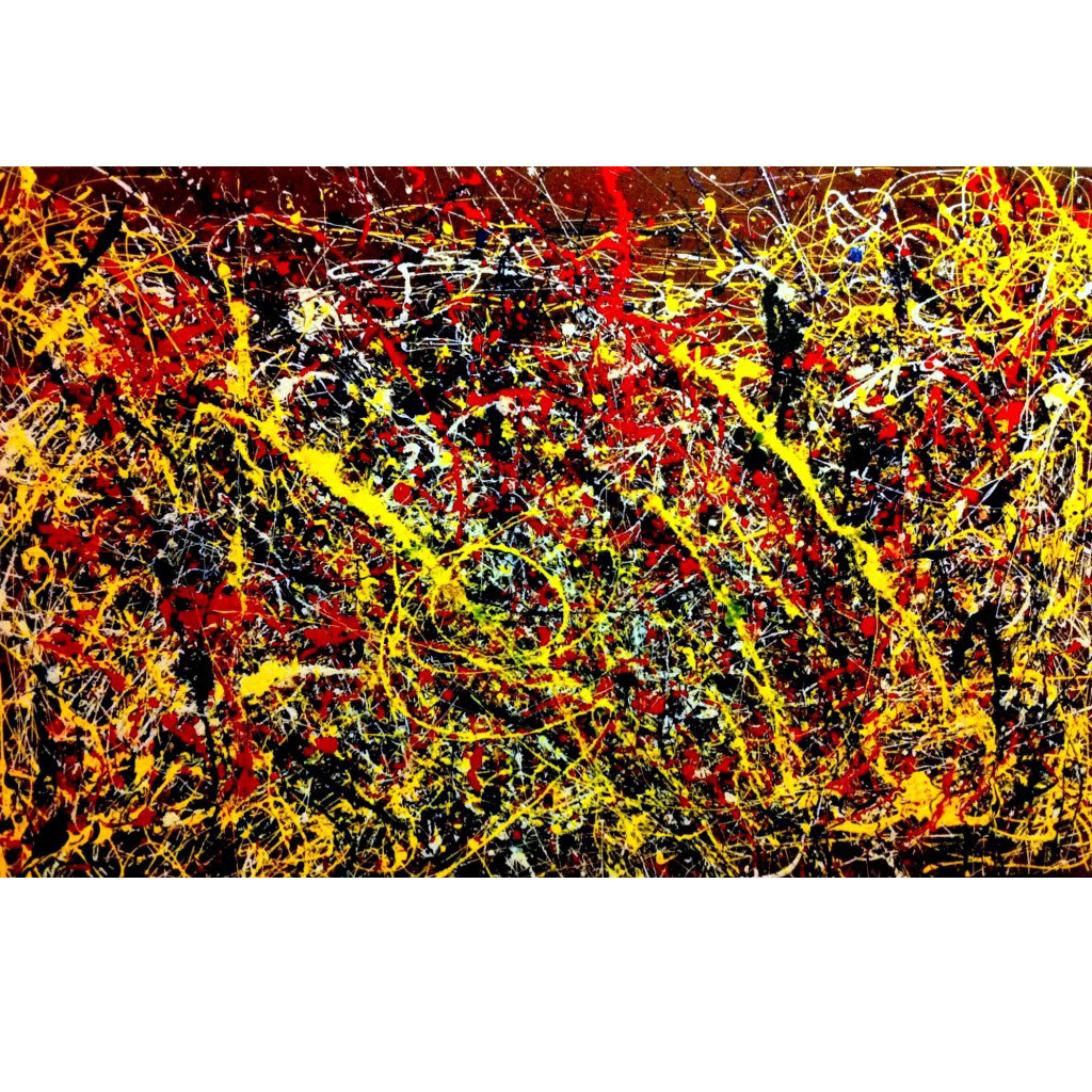 

Hand painted oil painting replica of Number 18 1950 by Jackson Pollock thick texture wall decoration art abstract oil painting