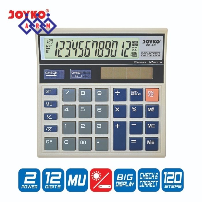 

Calculator Kalkulator Joyko CC-45 12 Digits Check Correct + Best Seller