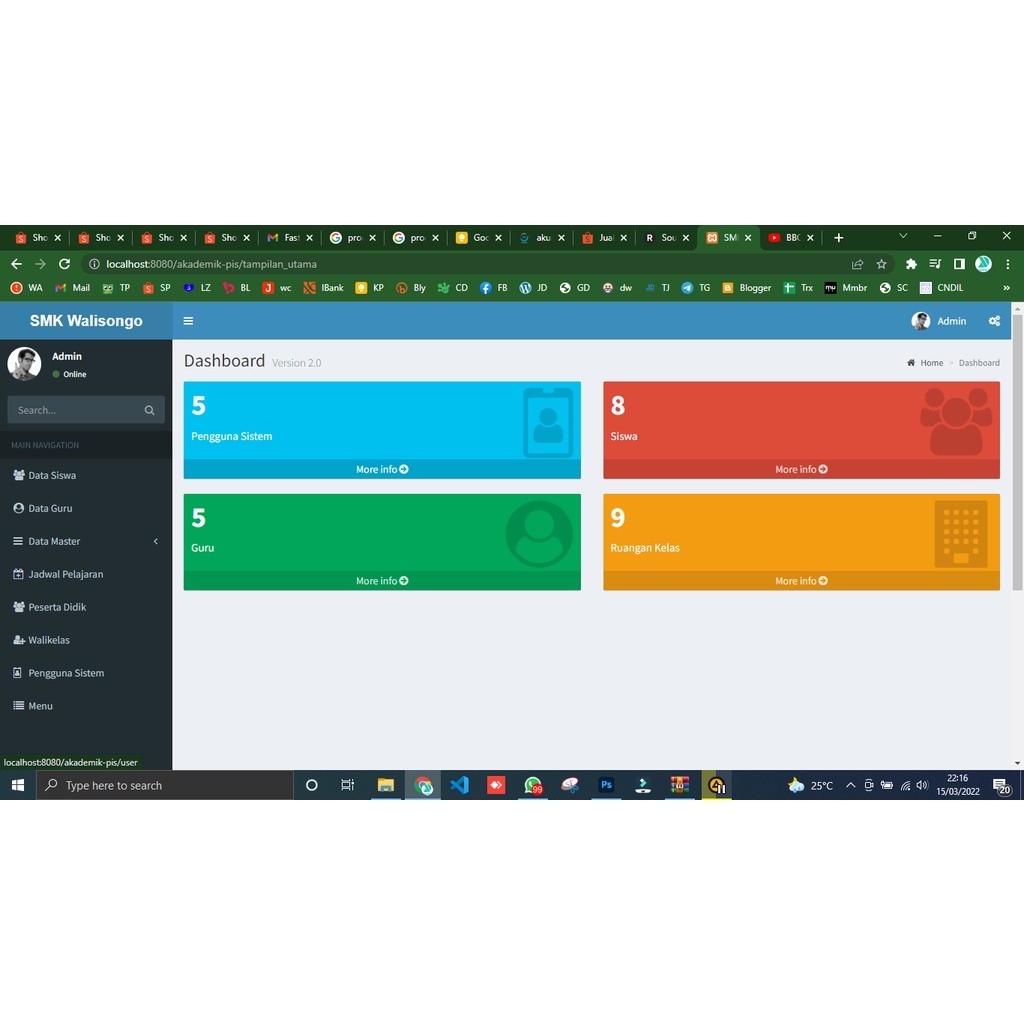 Aplikasi (SIAKAD) elearning akademik Sekolah Berbasis web