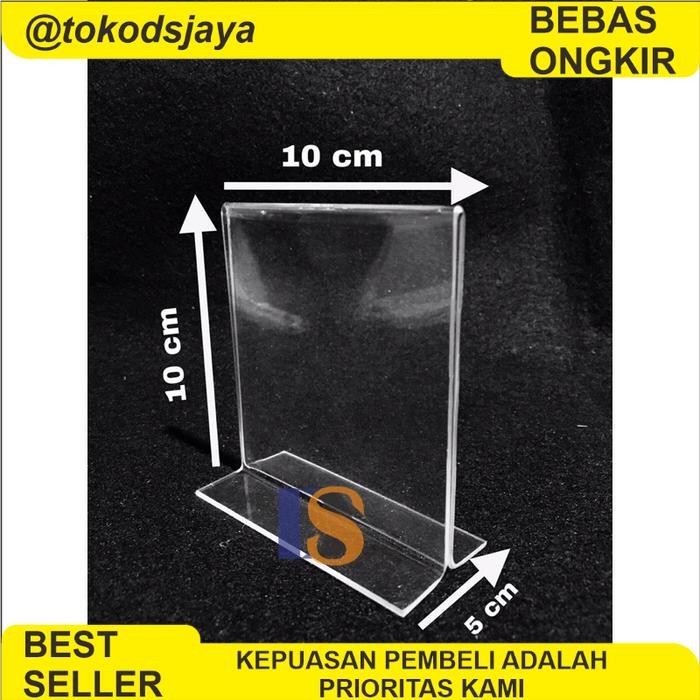 

PROMO 10 x 10 cm - Akrilik Tempat Barcode/Qris/Brosur/Nomor Meja Tebal 2mm Acrylic Stand - 10x10 T