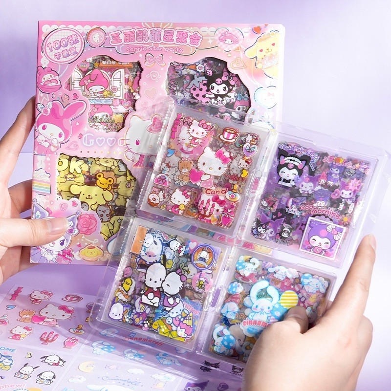 

(BISA COD ) Sticker Sanrio Hello Kitty 2D Dekorasi Anak Cewek Perempuan Aesthetic Isi 100 lembar per box