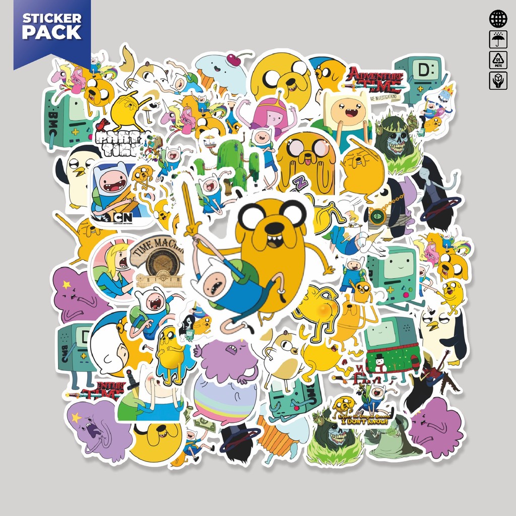 

[100PCS]Stiker Pack Sticker Kartun Adventure Time Sticker Aesthetic Vinyl Anti Air Dekorasi Sticker Laptop Buku Journal Koper Helm Casing HP Gitar Helm Skateboard