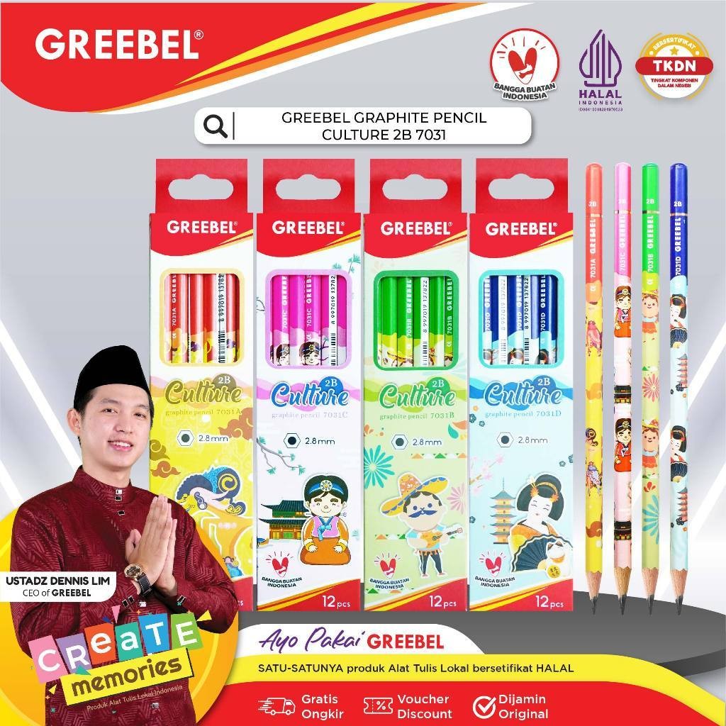 

Pensil Greebel Culture Graphite 2B 7031 1Box 12 Pcs