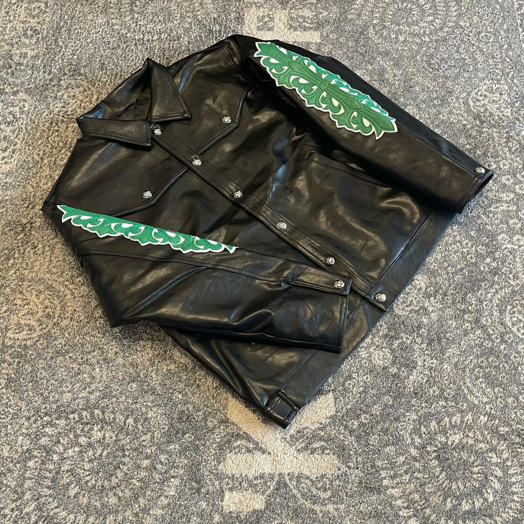 Leather Jacket Chrome Hearts Floral Arms