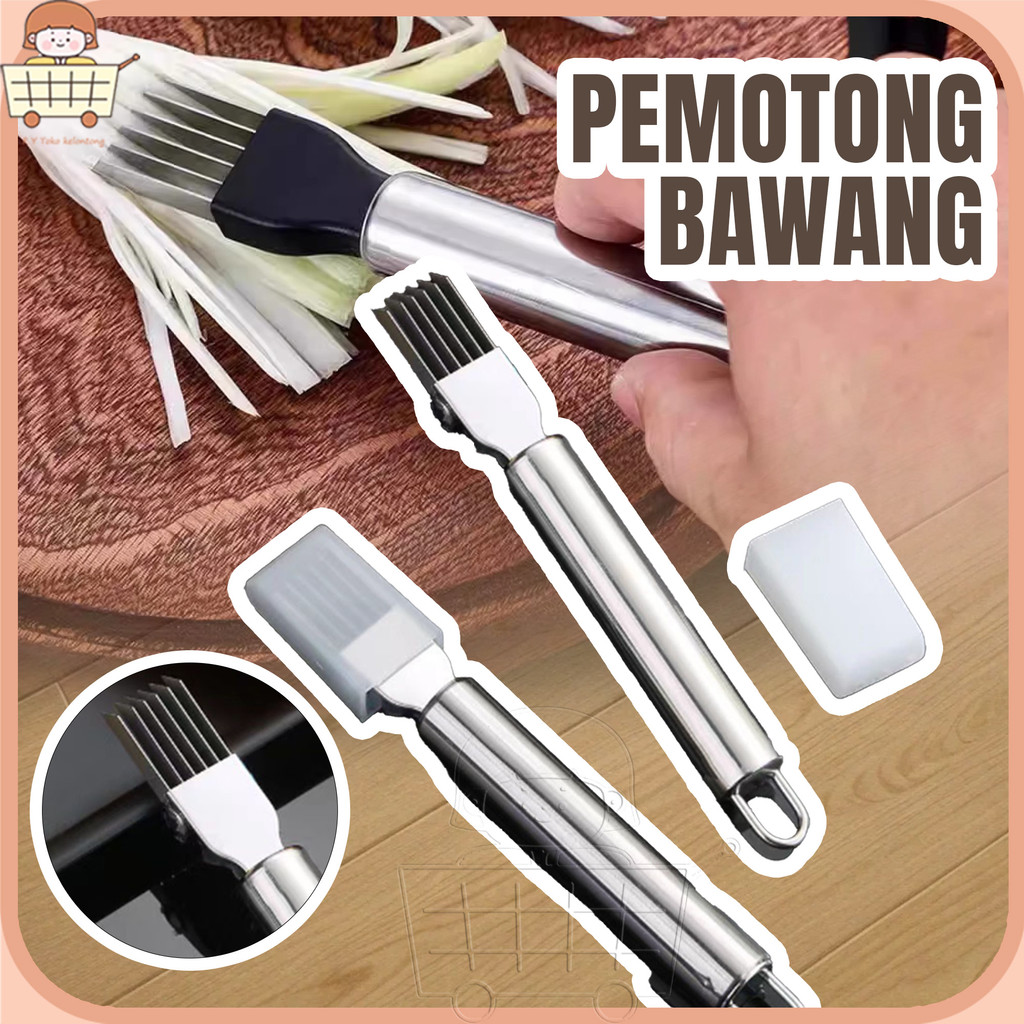 Pisau pengiris daun bawang stainless steel, pisau pengiris, pengiris daun bawang, pemotong sayur dap