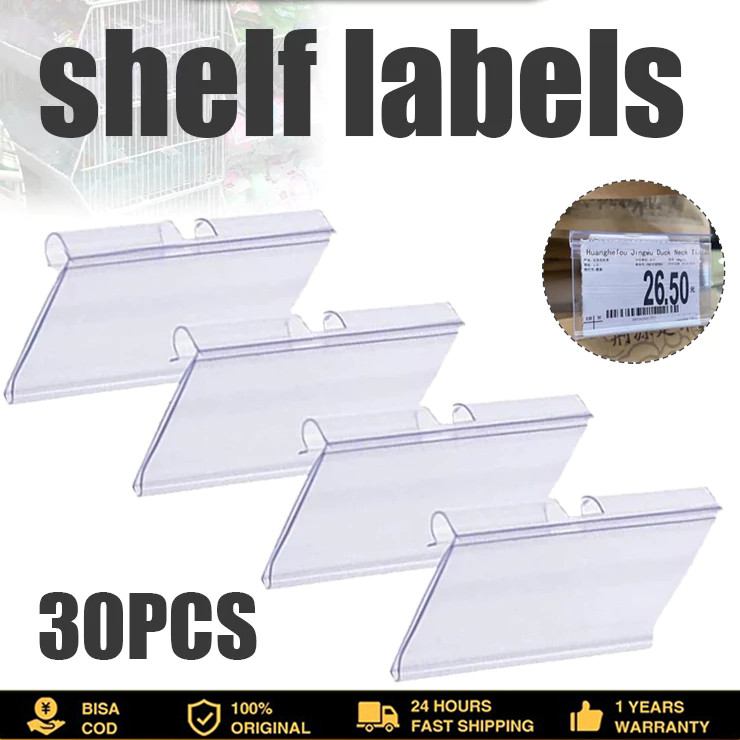 

30pcs Label Harga Mika Price Tag Holder Harga Gantung PVC Price Tag Card Price Label supermarket