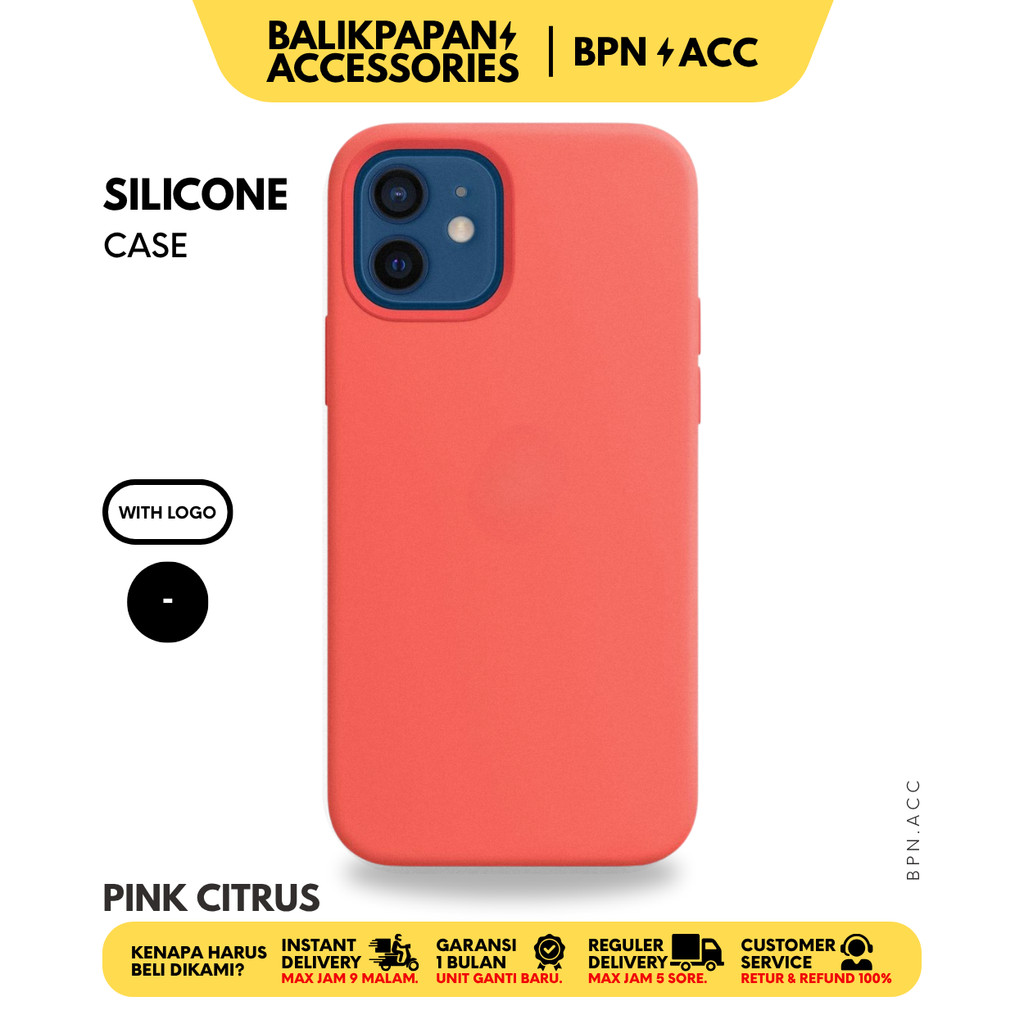 Silicone Case iPhone Full Cover Pink Citrus- BALIKPAPAN ACC
