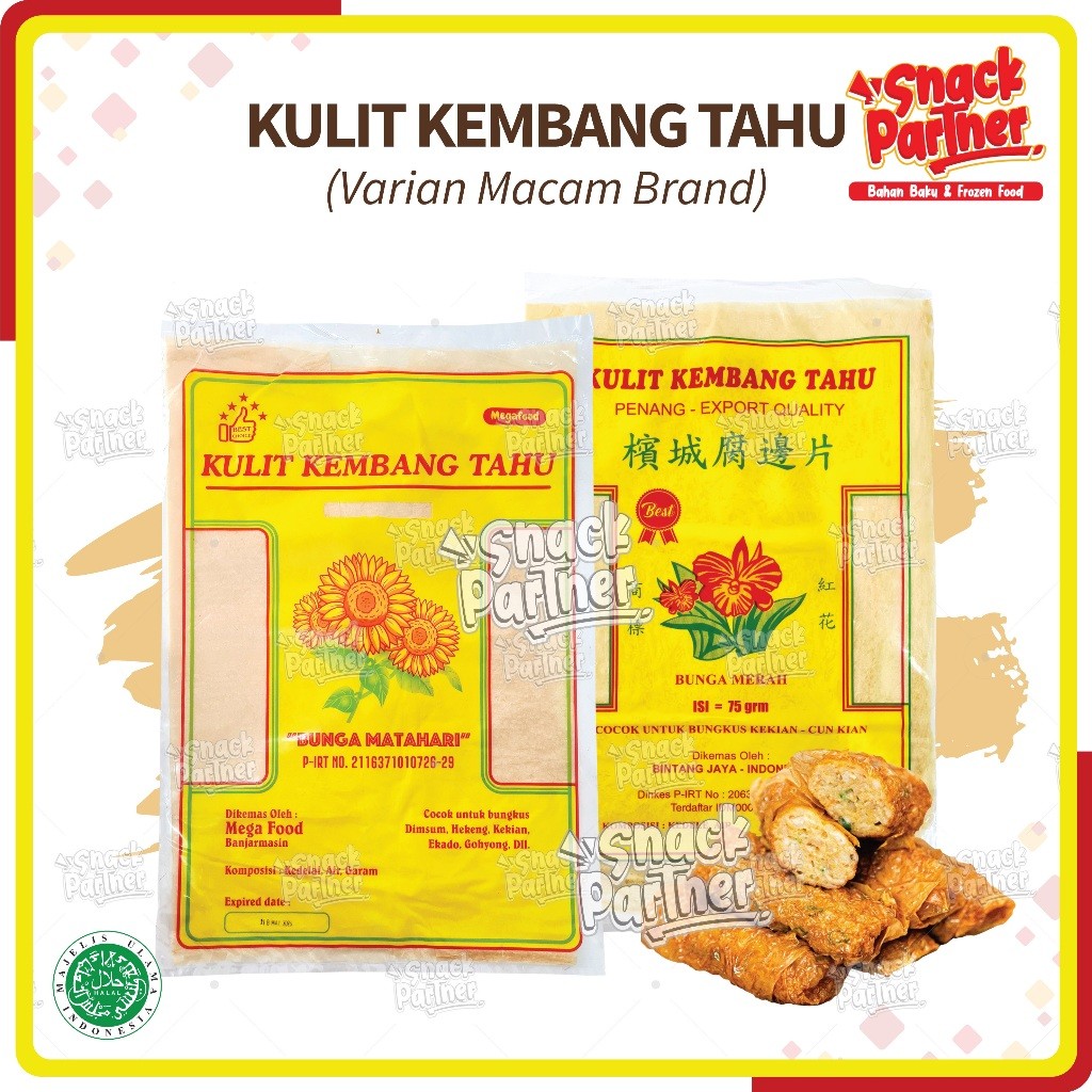 

KULIT TAHU 55 / 75 GR - Tofu Skin CAP BUNGA MERAH Import Penang Malaysia Export Quality Megafood Banjarmasin Matahari