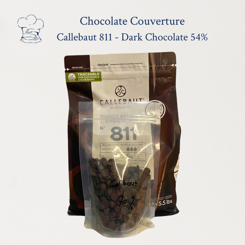 

Callebaut 811 - Dark Chocolate 54% (250gr/500gr/1kg) – Coklat / Cokelat Couverture (Callebaut 54%)