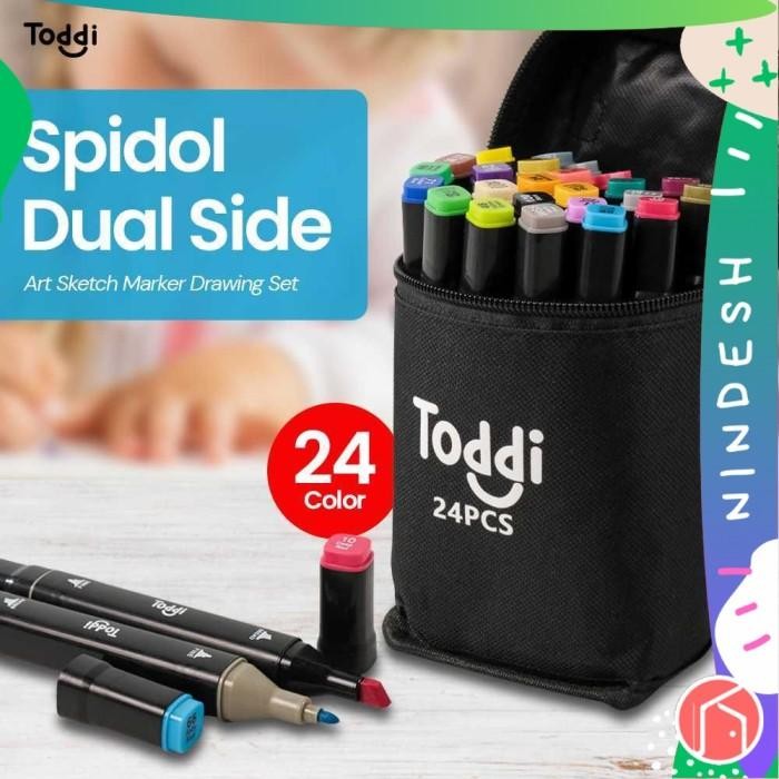 

Toddi Spidol Dual Side Fine Art Brush Art Set 1.0 and 6.0mm Tip CY006 Blue Mewarnai