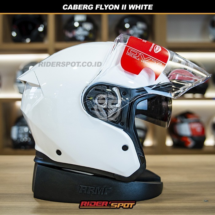 Helm Motor CABERG Flyon II A1 White Half Helmet Original