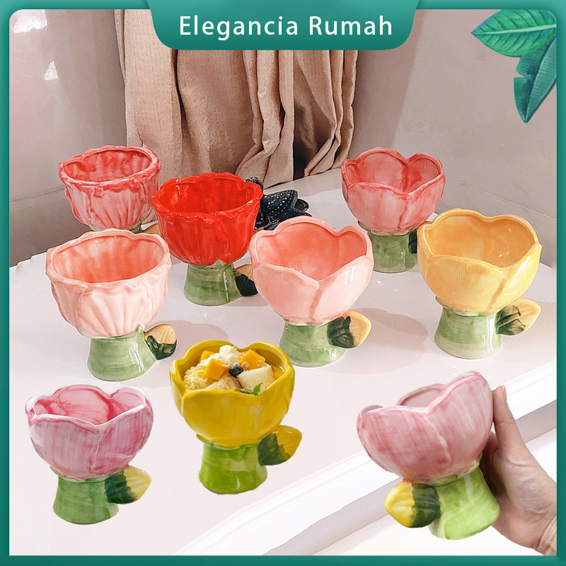 Mangkok Keramik/Gelas Es Krim Keramik Cream Dessert Bowl/Mangkok Keramik Kecil Warna Warni / Mangkok