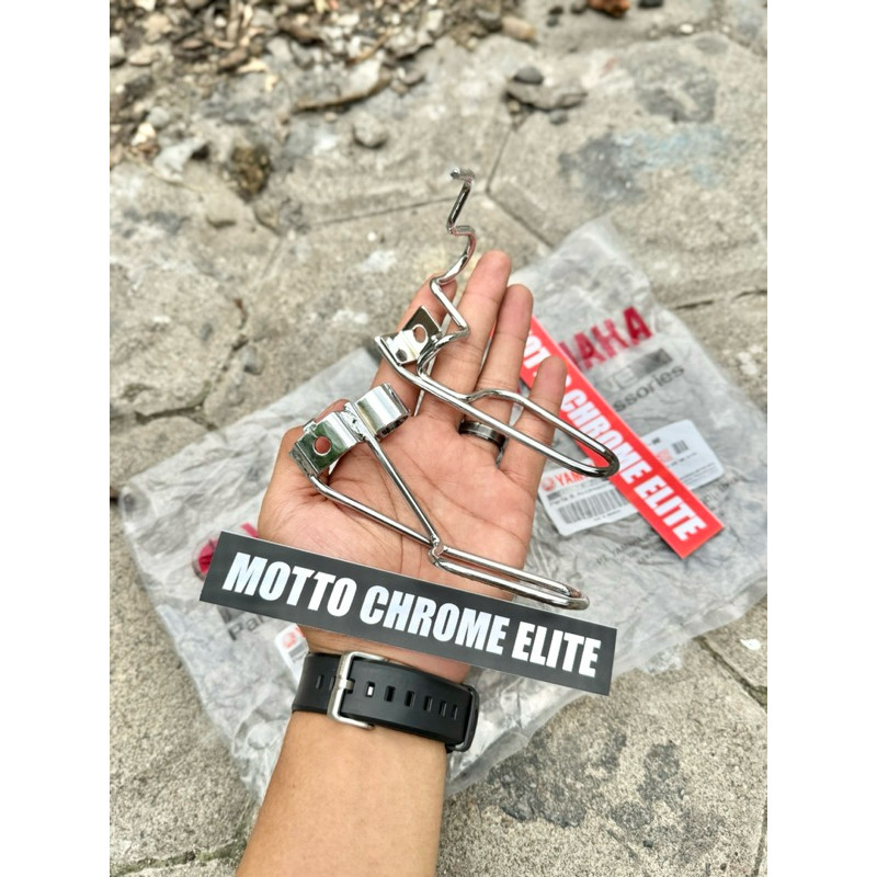 breket selang rem depan set atas bawah chrome mio lama mio sporty 2004-2007 original yamaha breket s