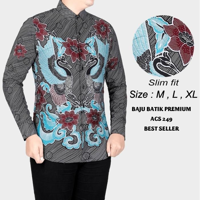 KEMEJA BATIK PRIA SLIM FIT / BAJU BATIK PRIA SLIM FIT ACS249