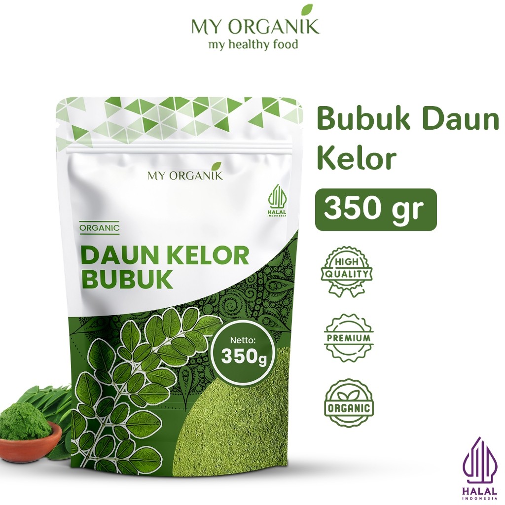 

My Organik Daun Kelor 350 Gr Moringa Bubuk 100% Murni Premium Quality Kemasan Pouch