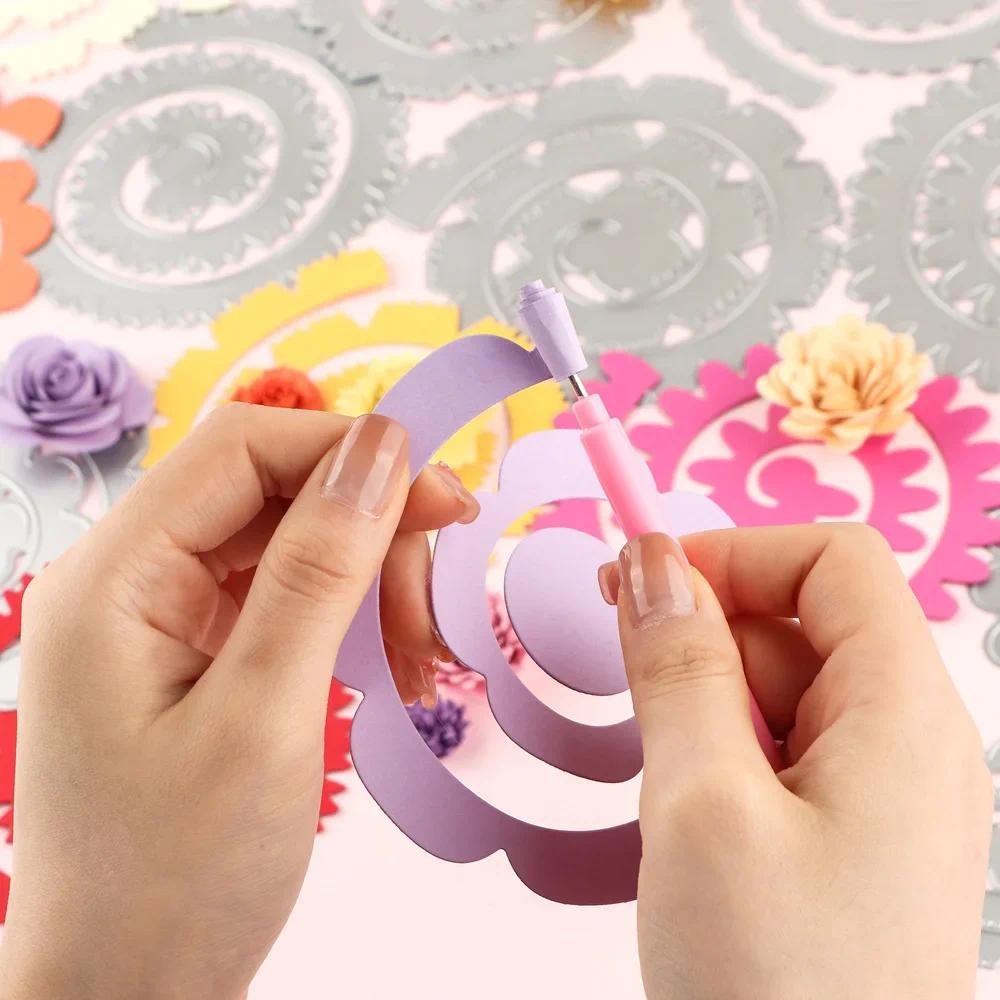 

3D Large Spiral Rolled Flower Metal Cutting Dies 115mm Garland Flower For DIY Scrapbooking Decoration Craft Paper Card Making