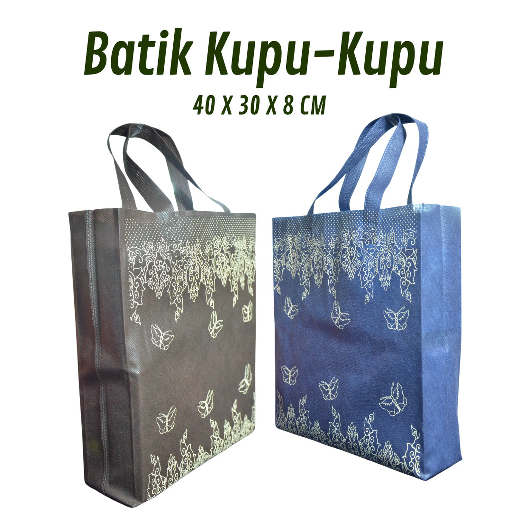 

Tas Handle Spunbond motif bunga dan kupu-kupu batik yang indah [40 x 30 x 8 cm]