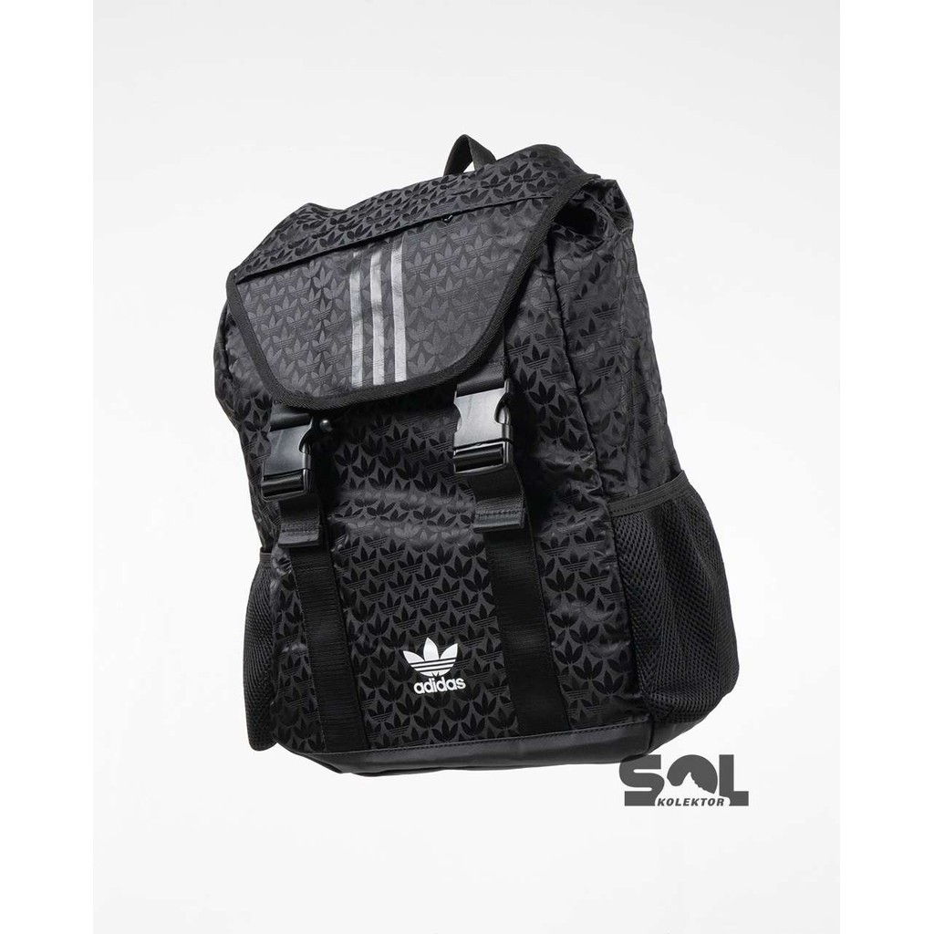 Adidas Trefoil Monogram Unisex Logo Backpack-Black