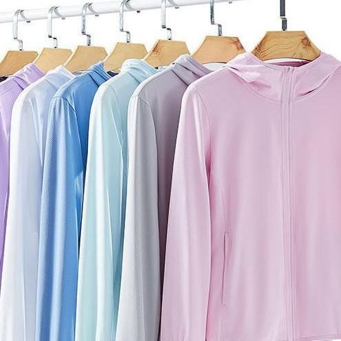 Promo Jaket Mesh Hoodie UV Protection Olahraga JPS Women AIRism Jaket Lari Mesh Hoodie Terbaru