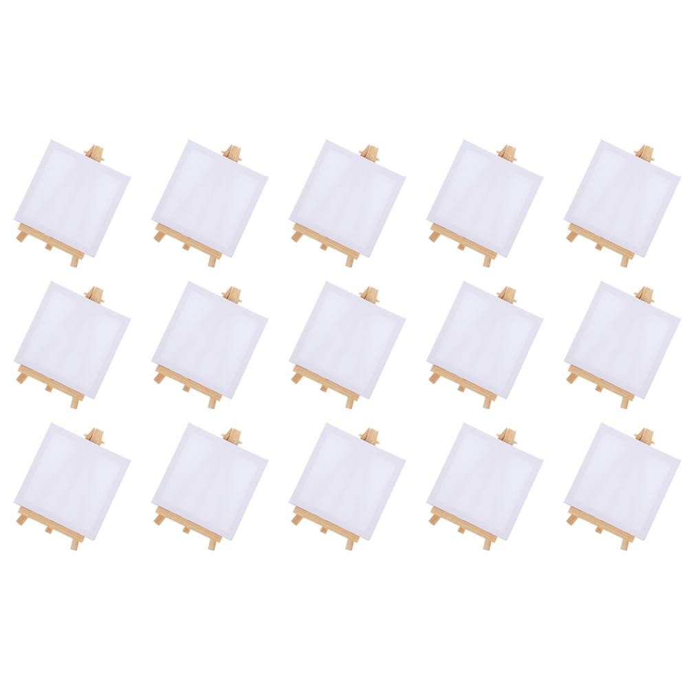

10 Sets Wooden Painting Frame Easel Kit 8x15 Oil Paint Stands Canvases Cloth Travel Small Easels Display Craft Beginner