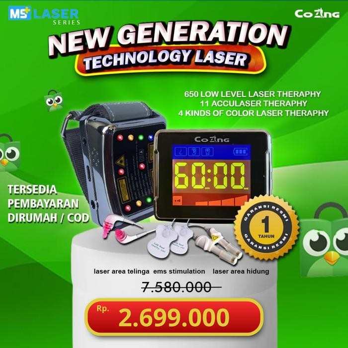 jam laser cozing 4 warna 11 titik garansi resmi 1 th alternatif dr