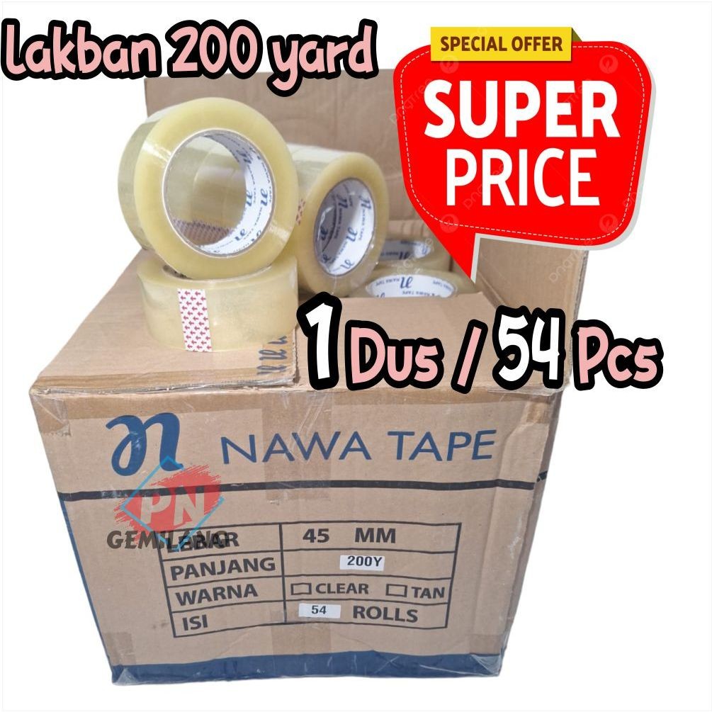 

1 DUS / 54 PCS LAKBAN 200 YARD SUPER MURAH Lakban BENING & COKLAT MURAH