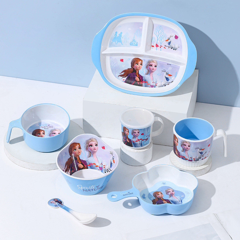 Alat Makan Melamin Anak Karakter Elsa / Piring Mangkuk Gelas Sendok Melamin Karakter Elsa