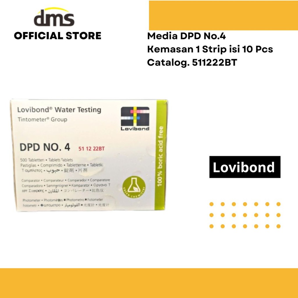 Lovibond DPD No. 4 Water Testing Eceran 1 Strip Isi 10 Pcs