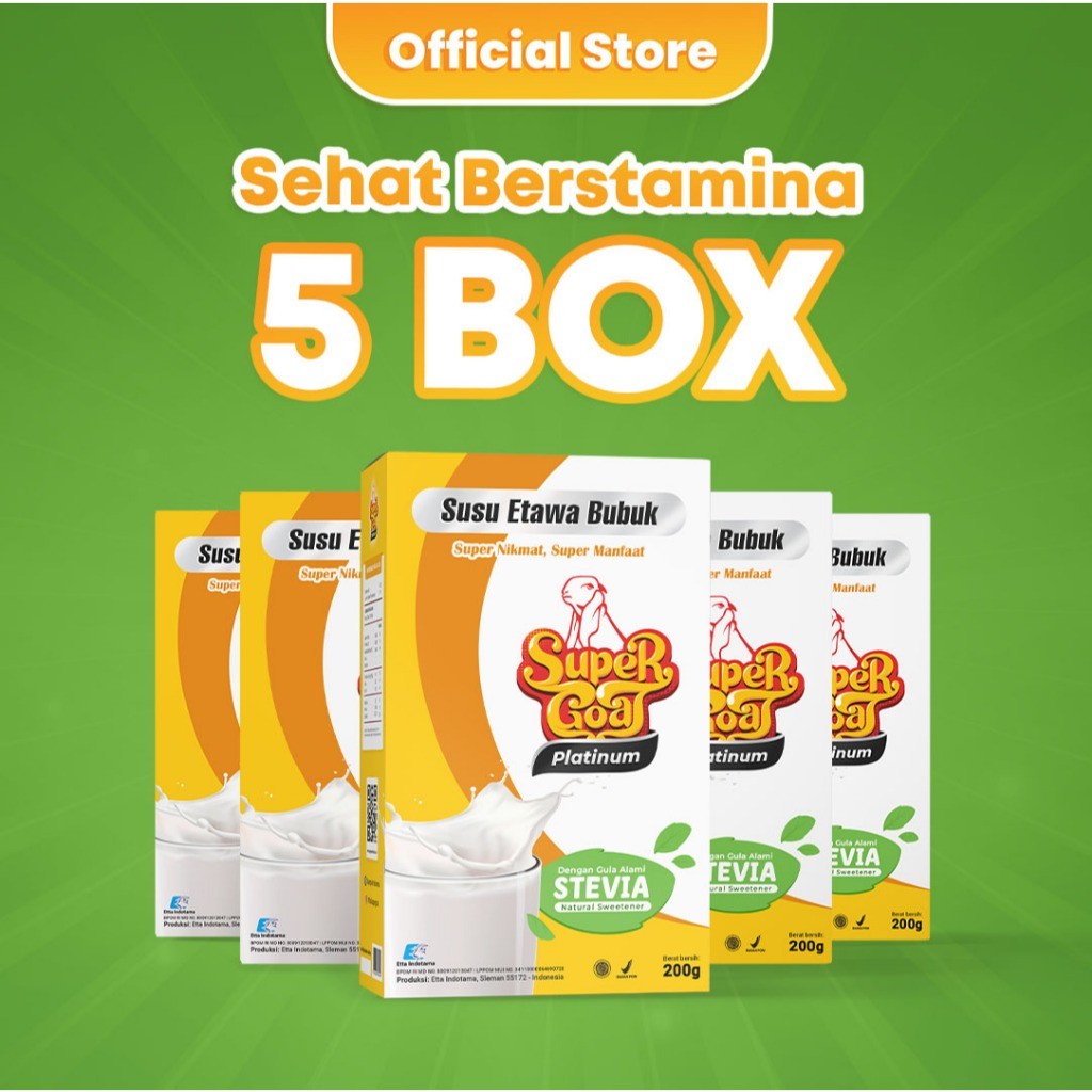 

Supergoat Susu Kambing Stevia Platinum 5 Box Menstabilkan Diabetes Bubuk Dairy