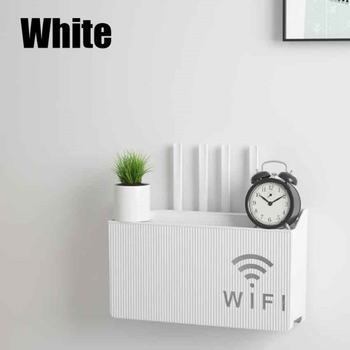 Kotak Penyimpan Router Wifi / Rak Wifi Dinding / Tempat Router Wifi - Putih     Terlaris