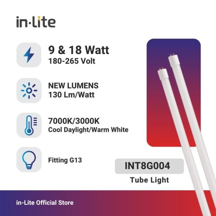 INLITE Lampu LED T8 TL Tube Light INT8G004 - Kuning, 9 Watt 60Cm