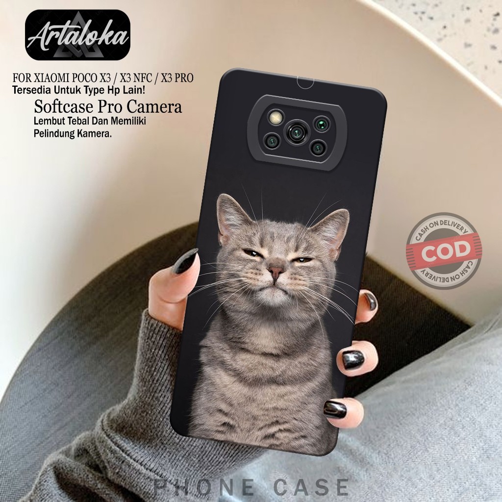 Softcase Hp Xiaomi Poco X3/X3 NFC/X3 PRO Fashion Case Kucing Case Poco X3/X3 NFC/X3 PRO Silikon TPU 