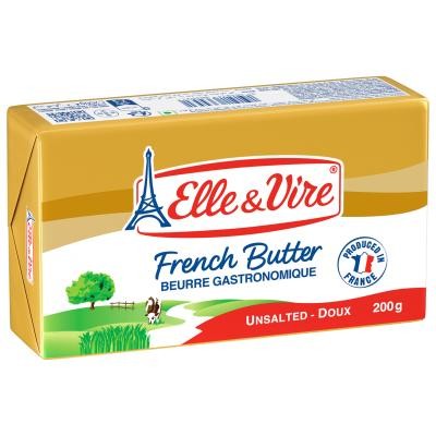 

French Butter Unsalted / Mentega Tawar Elle & Vire 200 gram