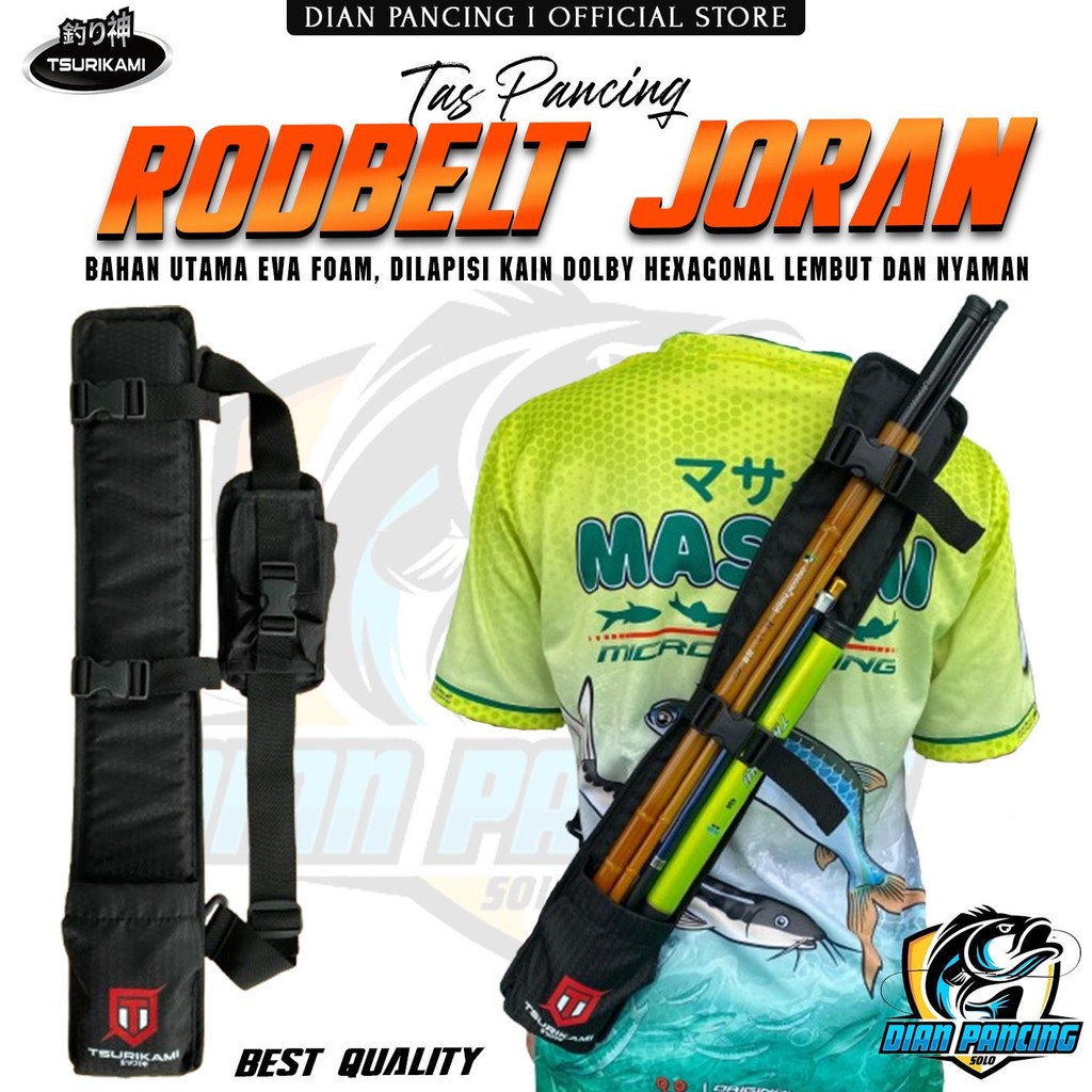 Tas Rodbelt Joran Multifungsi Tsurikami ukuran 60, 80 dan 100cm Pancing Tegek